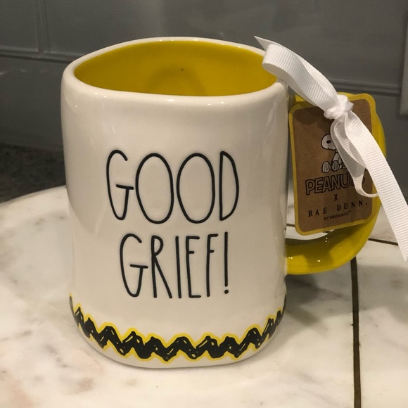 ✨NWT✨ Rae Dunn Peanuts Charlie Brown GOOD GRIEF Ceramic Mug 2023 - Picture 4 of 8